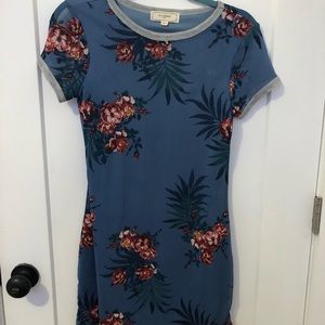 blue floral dress